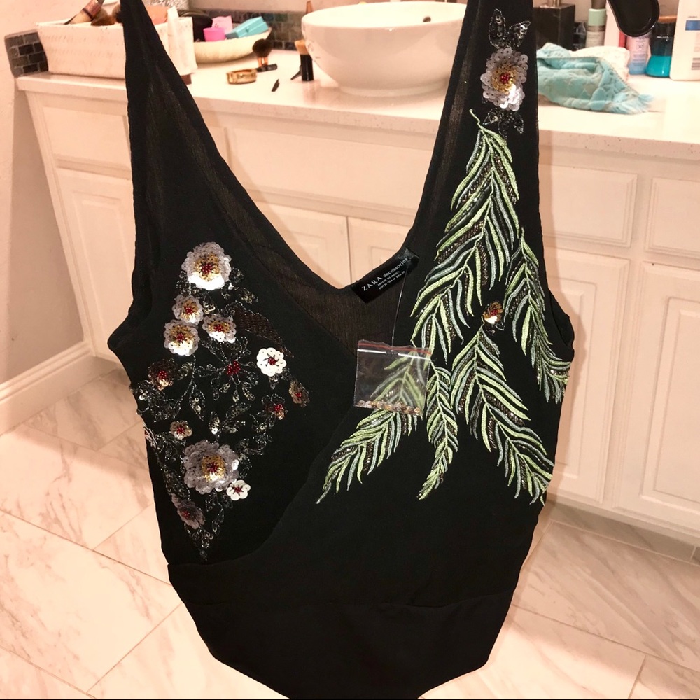 Zara beaded appliqué onesie